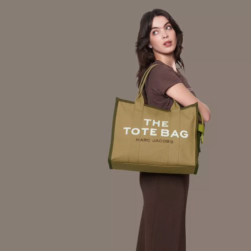 Marc Jacobs The Large Colorblock Tote Bag Slate Green Multi