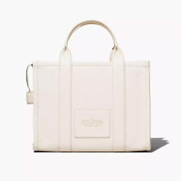 Marc Jacobs The Leather Medium Tote Bag Cotton/Silver