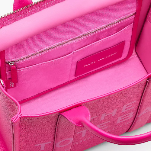Marc Jacobs The Leather Medium Tote Bag Hot Pink