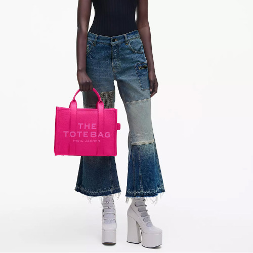 Marc Jacobs The Leather Medium Tote Bag Hot Pink