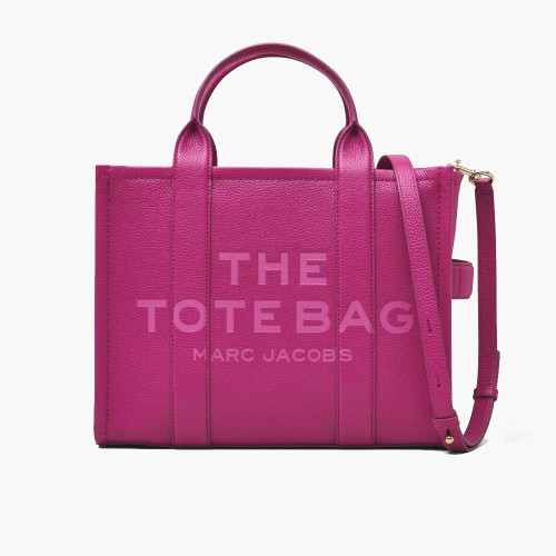 Marc Jacobs The Leather Medium Tote Bag Lipstick Pink