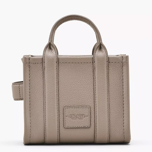 Marc Jacobs The Leather Mini Crossbody Tote Bag Cement