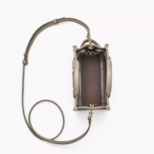 Marc Jacobs The Leather Mini Crossbody Tote Bag Cement