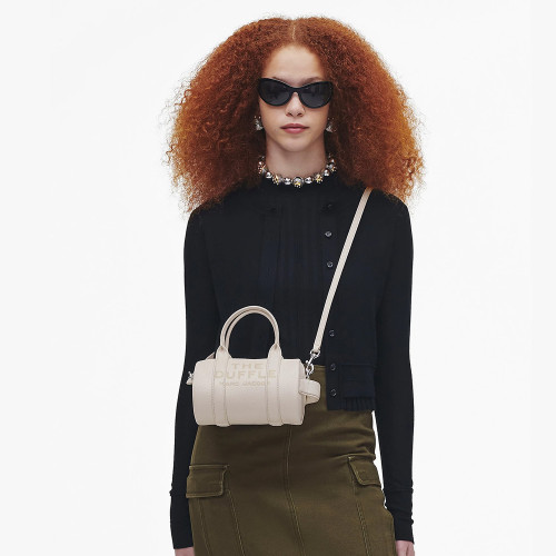 Marc Jacobs The Leather Mini Duffle Bag Cotton/Silver