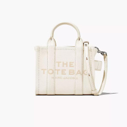 Marc Jacobs The Leather Mini Tote Bag Cotton/Silver