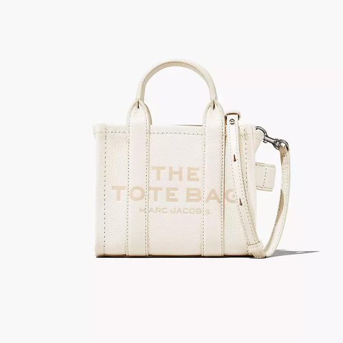 Marc Jacobs The Leather Mini Tote Bag Cotton/Silver