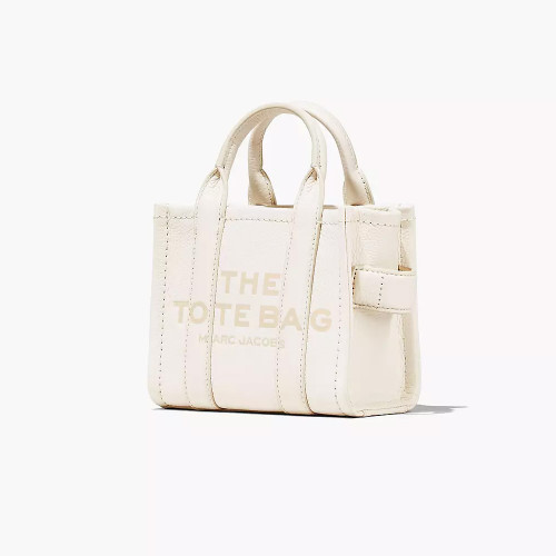 Marc Jacobs The Leather Mini Tote Bag Cotton/Silver