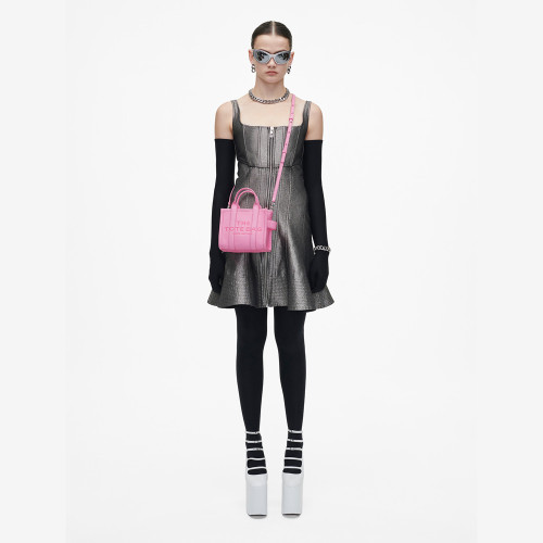 Marc Jacobs The Leather Mini Tote Bag Fluro Candy Pink