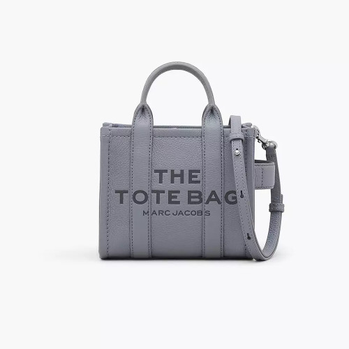 Marc Jacobs The Leather Mini Tote Bag Wolf Grey