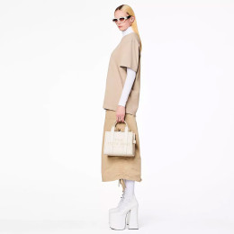 Marc Jacobs The Leather Small Tote Bag Cotton/Silver