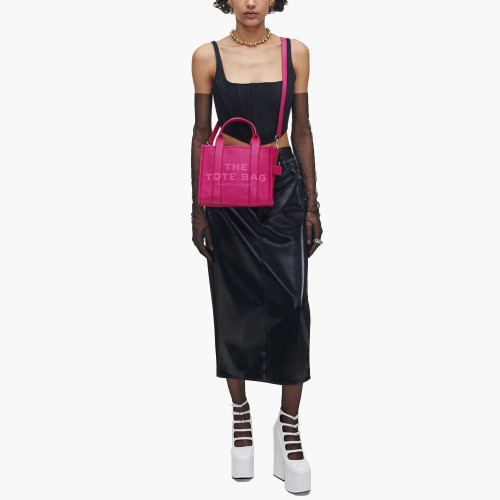 Marc Jacobs The Leather Small Tote Bag Lipstick Pink