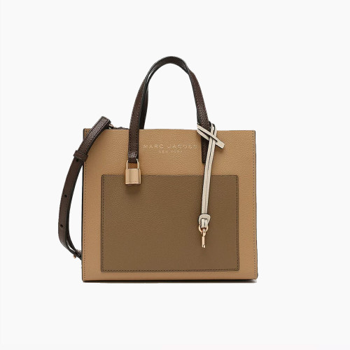 Marc Jacobs The Mini Grind Colorblock Tote Bag Iced Coffee Multi