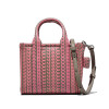 Marc Jacobs The Monogram Leather Crossbody Mini Tote Bag Taupe/Pink