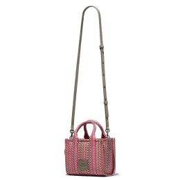 Marc Jacobs The Monogram Leather Crossbody Mini Tote Bag Taupe/Pink