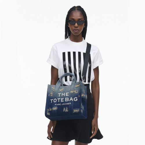 Marc Jacobs The Rip And Repair Denim Medium Tote Bag Punk Indigo