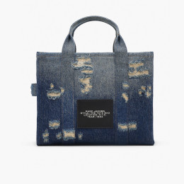 Marc Jacobs The Rip And Repair Denim Medium Tote Bag Punk Indigo