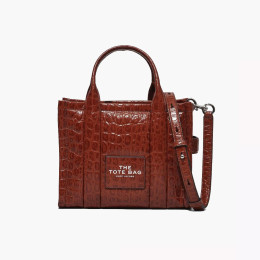 Marc Jacobs The Small Croc-Embossed Tote Bag Spice Brown