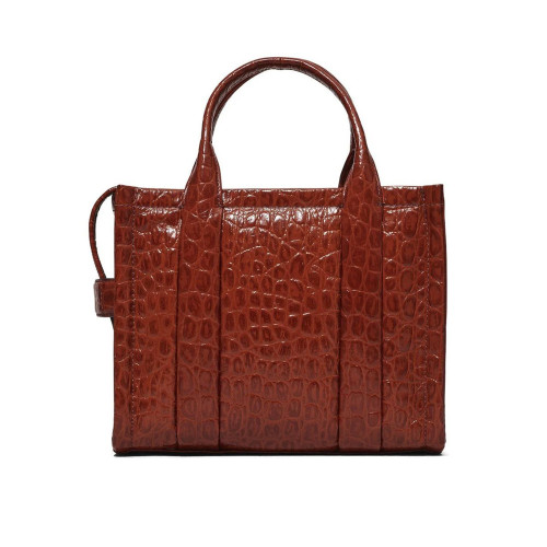 Marc Jacobs The Small Croc-Embossed Tote Bag Spice Brown