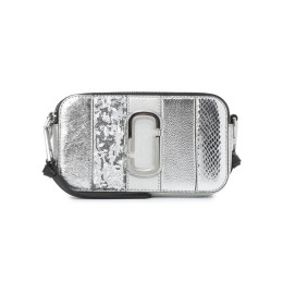 Marc Jacobs The Snapshot Metallic Stripe Silver