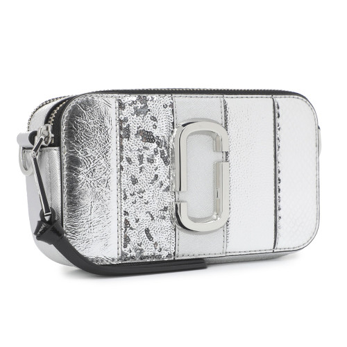 Marc Jacobs The Snapshot Metallic Stripe Silver