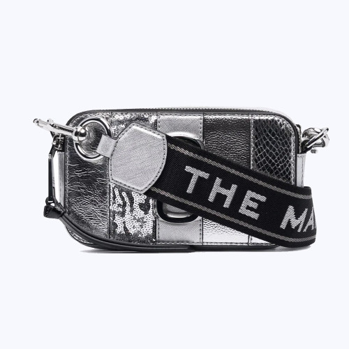 Marc Jacobs The Snapshot Metallic Stripe Silver