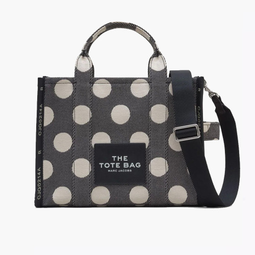 Marc Jacobs The Spots Jacquard Medium Tote Bag Black/Ivory