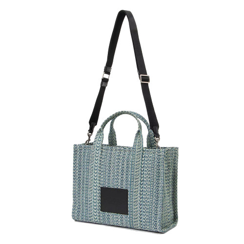 Marc Jacobs The Washed Monogram Medium Tote Bag Sun Faded Denim