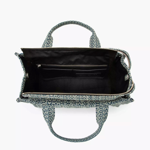 Marc Jacobs The Washed Monogram Medium Tote Bag Sun Faded Denim
