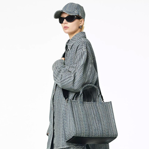 Marc Jacobs The Washed Monogram Medium Tote Bag Sun Faded Denim