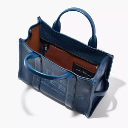 Marc Jacobs The Leather Medium Tote Bag Blue Sea