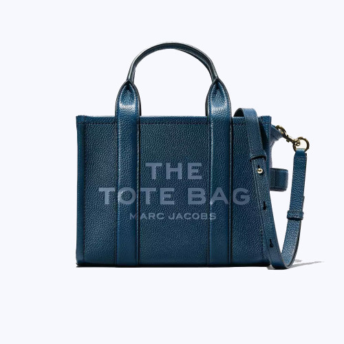 Marc Jacobs The Leather Small Tote Bag Blue Sea