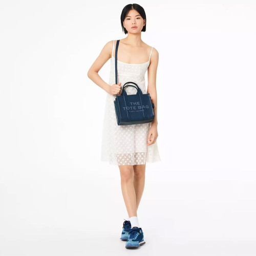 Marc Jacobs The Leather Small Tote Bag Blue Sea