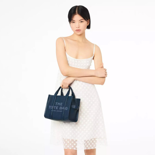 Marc Jacobs The Leather Small Tote Bag Blue Sea