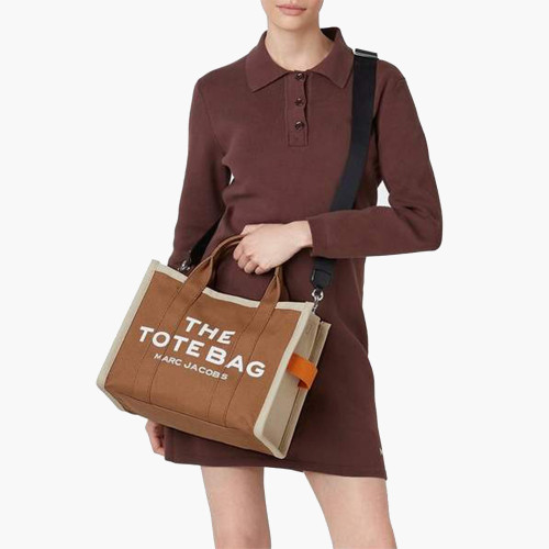 Marc Jacobs The Colorblock Medium Tote Bag Brown Multi