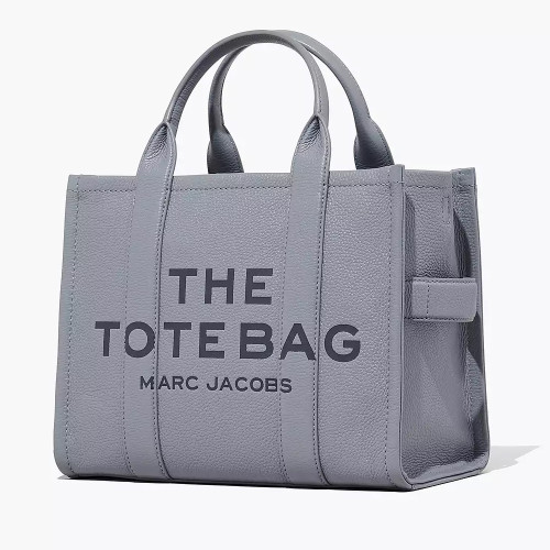 Marc Jacobs The Leather Medium Tote Bag Wolf Grey